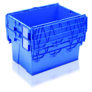 Economy Attached Lid Containers - 600L x 400W x 365Hmm - 65 Litres