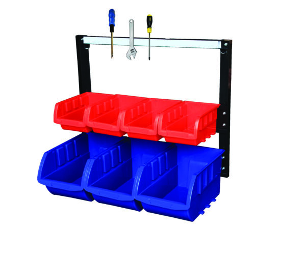 Storage Bin Rack complete with 7 Bins With Magnetic Strip