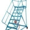 Fort® Wide Tread Blue 'Trojan' Mobile Step -  8 Step - Mesh - Easy Slope