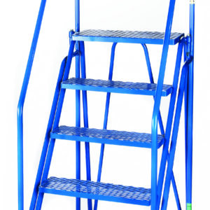 Fort® 'Duplex' Weight Reactive Mobile Steps -  6 Step - Blue/Blue - Expanded Steel Treads