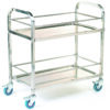 Stainless Steel Shelf Trolley - 2 Shelf with Rod Surround